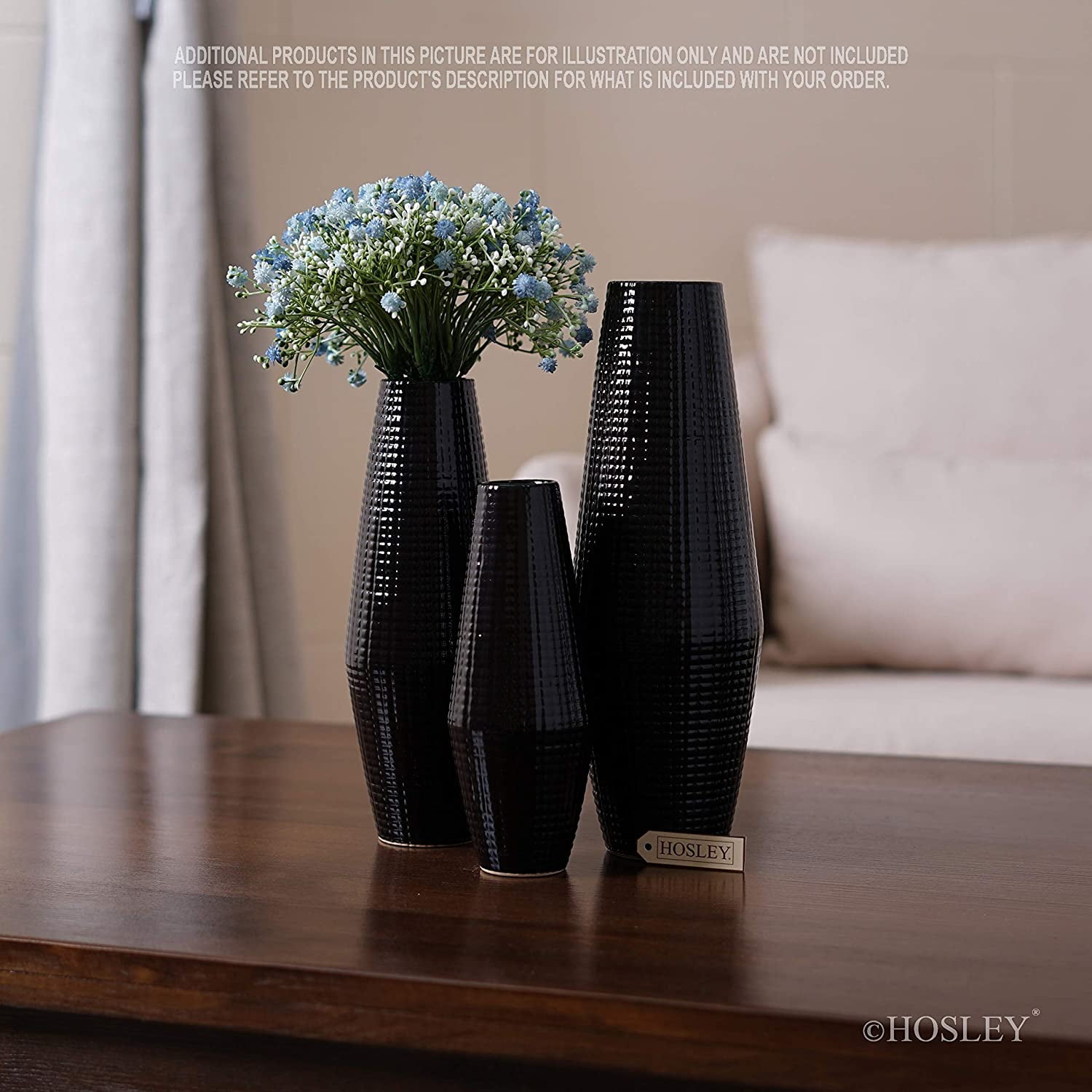 Spa Home 8inch White Solid Ceramic Floor Vase Flower Vase for Party Wedding 