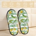 thumbnail image 2 of Bixox Men's Women's Lemon Patterned Plush House Slippers, Memory Foam Slippers, Indoor and Outdoor Warm Plush Bedroom Shoes, Soft Flat Sole, Comfortable and Non-slip, 2 of 5