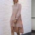 thumbnail image 4 of Vestido De Color Puro,Vestido De Mujer Vestido De Manga Larga De Una Pieza Vestido De Casa Ultra Responsivo, 4 of 7
