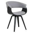 thumbnail image 5 of Summer Mid Century Modern Dining Accent Chair for Table Kitchen Desk Vanity in Gray Fabric and Black Wood Finish, 5 of 5