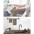 thumbnail image 5 of Grey Boho Kitchen Dish Towels for Drying Dishes Set of 3, Vintage Ethnic Tribe Abstract Art Floral Waffle Weave Microfiber Hand Tea Bathroom Towels Quick Dry & Absorbent Towel 12x12, 5 of 7