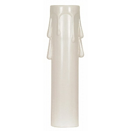 Plastic Drip - Satco Plastic Drip Candle Covers 1-3/16in Inside Diameter 7/8in Outside Diameter White Plastic Drip 4in