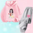 thumbnail image 3 of Conjunto de 2 piezas de sudadera con capucha y pantalones informales para niñas, trajes deportivos para adolescentes, conjuntos de estilo coreano para niños, conjuntos de ropa para bebés bonitos, 3 of 5
