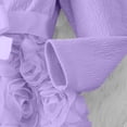 thumbnail image 5 of SBYOJLPB Robe à Col Rond pour Enfants Couleur Unie Robe à Manches Longues Jupe Décontractée et Confortable avec Nœud en Maille pour Filles, 5 of 5