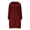 thumbnail image 5 of Arlun Women's Full Zipper Hoodies Loose Comfy Long Sweatshirts Casual Long Sleeve Solid Color Fall Winter Hooded Jackets Coat with Pockets RD1 S, 5 of 5