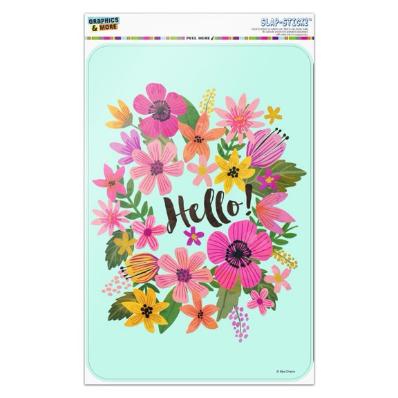 Hello with Pretty Flowers Home Business Office Sign
