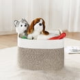 thumbnail image 5 of VECELO 3 Pack Woven Storage Basket, Cotton Rope Baskets with Handles for Organizing, Brown, 5 of 7