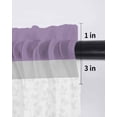 thumbnail image 6 of Purple Grey Tier Curtains 36 Inch Length,Sheer Curtains for Bedroom Living Room Window Chic Garden Floral Stripe Aesthetic Flower Small Half Window Kitchen Curtains & Drapes 27.5"x36" 2 Panels, 6 of 6