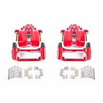 Power Stop Rear Pair of Red Powder Coated Calipers S4698