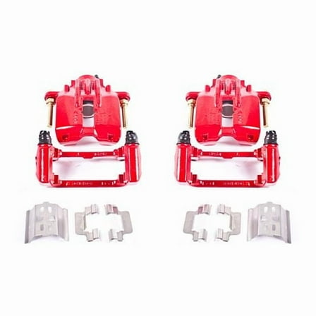 Power Stop Rear Pair of Red Powder Coated Calipers S4698