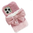 thumbnail image 3 of Fluffy Fuzzy Case for Samsung Galaxy A32 5G,Cute Girly Women Pink Bow Knot Plush Faux Rabbit Fur Soft Back Cover,Flexible TPU Silicone Shockproof Protective Case, 3 of 10