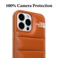 thumbnail image 2 of Hot Off for Nappa Leather iphone 13Promax 14 14Plus 14Pro 14Promax, Puffer Phone Case Puffy iPhone Cover [Full Body Protection] [Non-Slip] Soft and Warm Phone Cover, Brown for iPhone 14 PRO MAX, 2 of 5