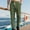 Army Green(New), variant on Men's Fashion Solid Color Jacquard Elastic Waist Drawstring Casual Comfortable Cuffed Pants with Pockets