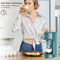 thumbnail image 3 of Single Serve Coffee Maker, Mini Coffee Brewer for K-Cup Single Cup Capsule and Ground Coffee, Single Cup Coffee Makers with 6 to 14oz Reservoir, Green, 3 of 8