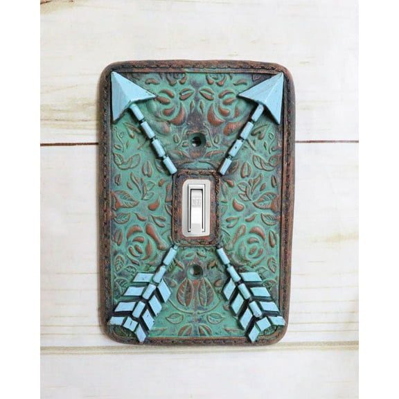 Indian Turquoise Crossed Arrows Friendship Wall Single Toggle Switch Plates Set