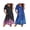 Cherry Blossoms Black/Ethnic Print Blue, variant on 2 Pack House Dresses for Women with Pockets Short Sleeve Moomoo Nightgown Plus Size Mumu Dress Floral Lounge Dress
