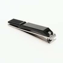 Unique Bargains 1 Pc Foldable Large Flat Mouth Black Cover Nail Clippers for Women Men Black Silver Tone