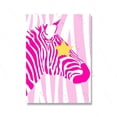 thumbnail image 3 of Póster de cebra y leopardo rosa a la moda, obra de arte minimalista para pared, pintura en lienzo moderna, imágenes impresas de amor, decoración del hogar para habitación de niños y guardería, 3 of 5