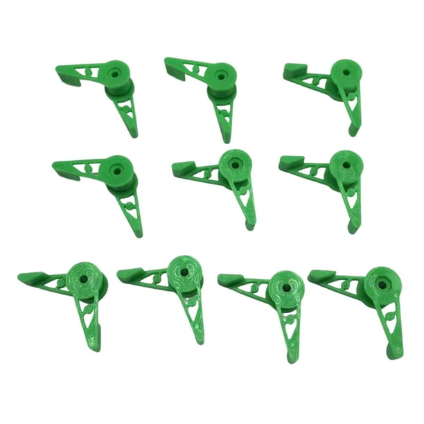 10 pinzas de entrenamiento para tallos de plantas, control de crecimiento ajustable de 360 grados, doblador de ramas Verde