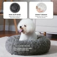 thumbnail image 6 of PAWZ Road Calming Donut Dog Bed Anti-Anxiety Plush Pillow Round Puppy Cat Bed 23" for Pets Up to 25lbs,Gray, 6 of 12
