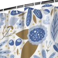 thumbnail image 3 of Blue and Yellow Pioneer Flower Shower Curtain 36"x72" ,Bathroom Decorative Shower Curtains Set with 12 Hooks,Modern Waterproof Washable Shower Curtain, 3 of 6