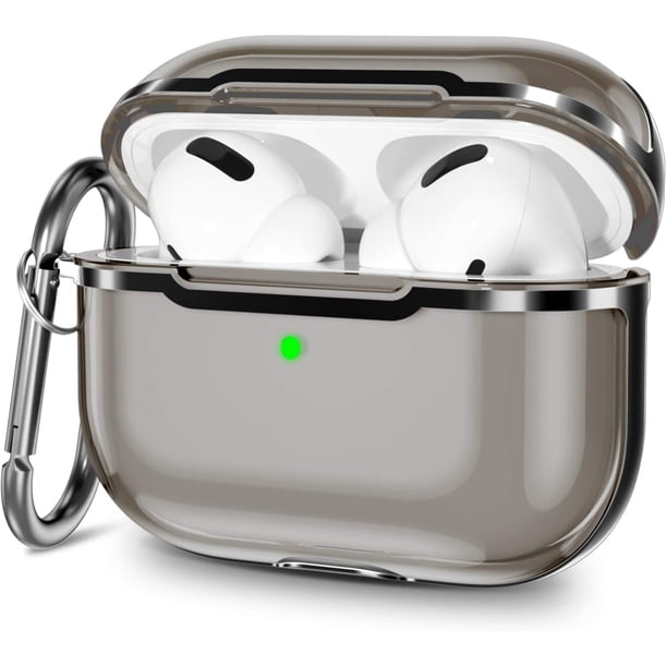 Estuches protectores híbridos translúcidos de TPU suave para Apple AirPod Pro 3rd GEN (2021), estuche protector transparente de TPU suave para Airpod Pro con llavero a prueba de golpes Ormromra HMHZ514-3