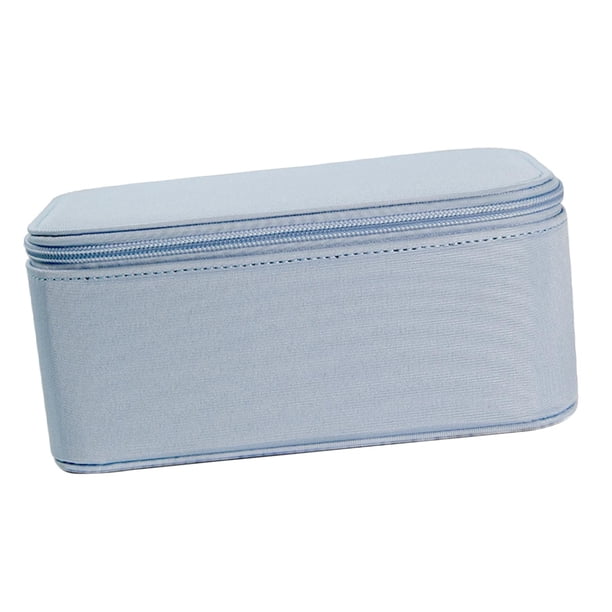 Bolsa de maquillaje portátil, organizador de tela Oxford, bolsa de aseo, grande Azul