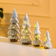 thumbnail image 3 of Desktop Miniature Snow Pine Tree with Wooden Base Simulation Pine Needle Mini Christmas Tree Ornament Photography Props Winter Holiday Home Party Table Decor New Year Christmas Gift, 3 of 10