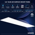 thumbnail image 7 of LUXRITE 1x4 Slim Surface Mount Panel Light 5CCT Dimmable 3300/4400/5500 Lumens 30/40/50W Edge Lit Damp Rated ETL, 7 of 7