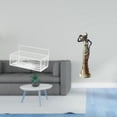thumbnail image 2 of Organizador de estantes flotantes de alambre de metal para cocina, baño y sala de estar con escultura de mujer tribal africana, adorno de mesa, estatu, 2 of 8