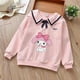 thumbnail image 2 of Cinnamoroll Lapel T-Shirt for Girls Melody Sanrioed Anime Korean Style Kids Naval Style Spring Sweatshirts Cute Pullovers Tops, 2 of 5