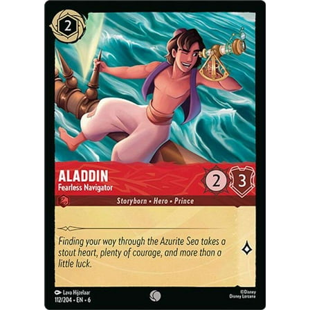 Disney Lorcana Azurite Sea Common Aladdin - Fearless Navigator #112