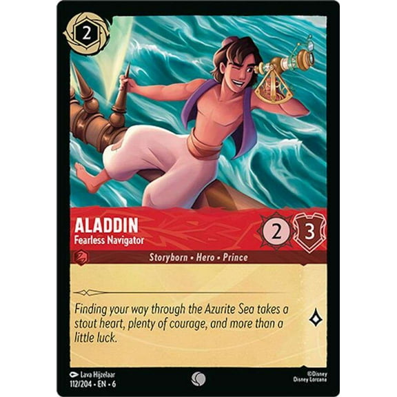 Disney Lorcana Azurite Sea Common Aladdin - Fearless Navigator #112
