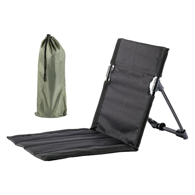 Silla de playa plegable con respaldo, asiento de silla de estadio, tumbona de playa, silla de Camping, silla de suelo de playa para patio trasero al tubo de aluminio negro