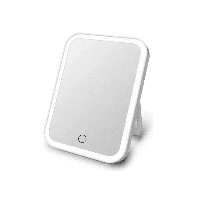Espejo De Vanidad Recargable Usb Portátil Led De 3 Niveles Blanco