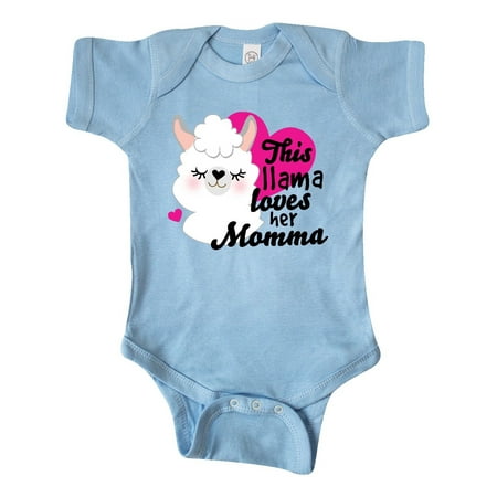 

Inktastic Valentines Day This Llama Loves Her Momma Gift Baby Girl Bodysuit