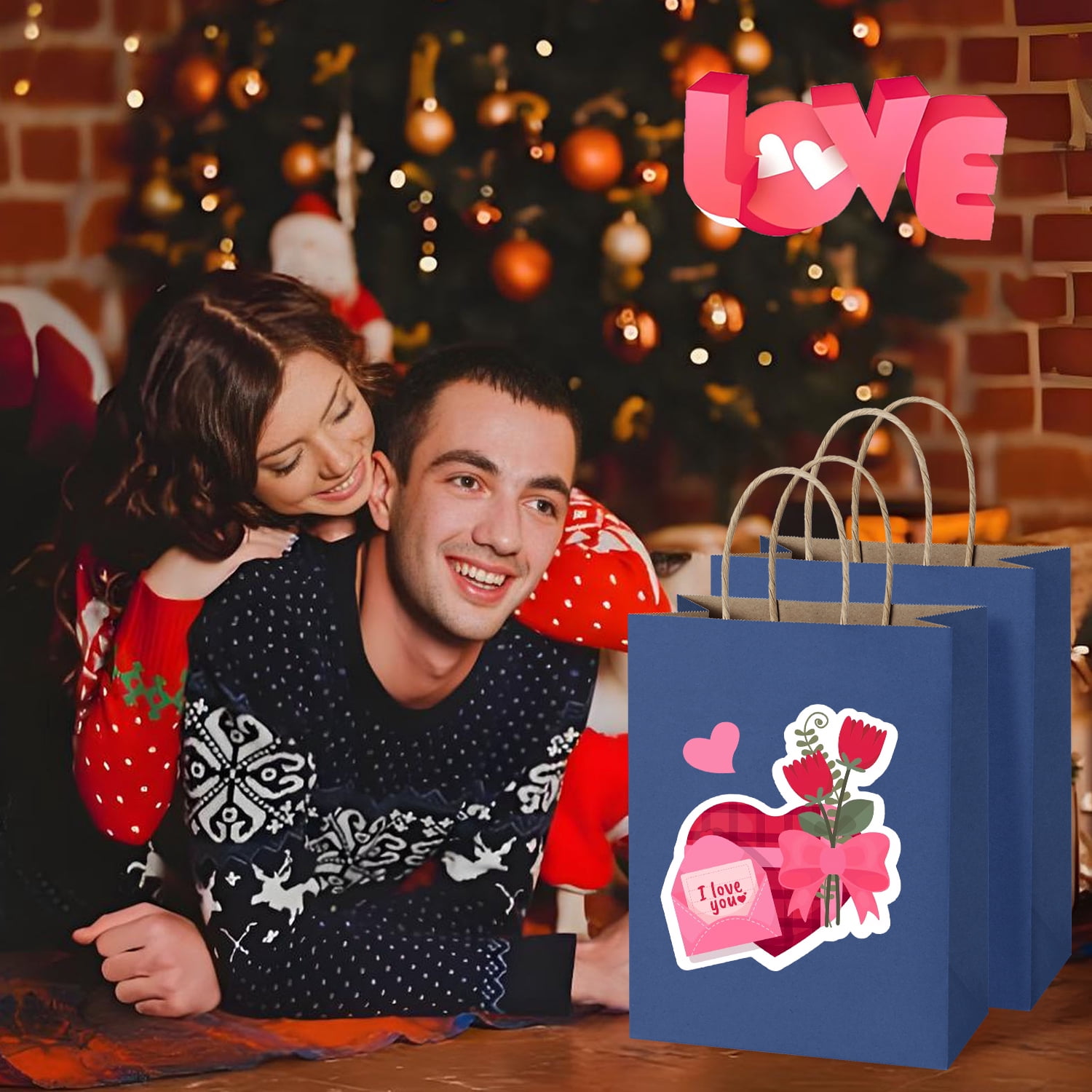 BagDream 50 Pack Navy Blue Gift Bags, 8x4.25x10.5 Kraft Paper Bags with Handles Bulk for Shopping Bags Retail Merchandise Bags Grocery Bags Takeout Bags