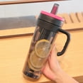 thumbnail image 5 of Outoloxit Large Capacity Iced Tea Tumbler with Straw, Detachable Tea Infuser, Leak-Proof Lid & Carry Handle for Cold Brew Coffee and Summer Drinks, BPA-Free Plastic Cup, 5 of 7
