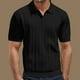thumbnail image 1 of pstuiky camisetas para hombre, Camiseta de punto a rayas con agujeros y malla para hombre, manga corta, cuello en V, color liso camisetas de hombre l, 1 of 6