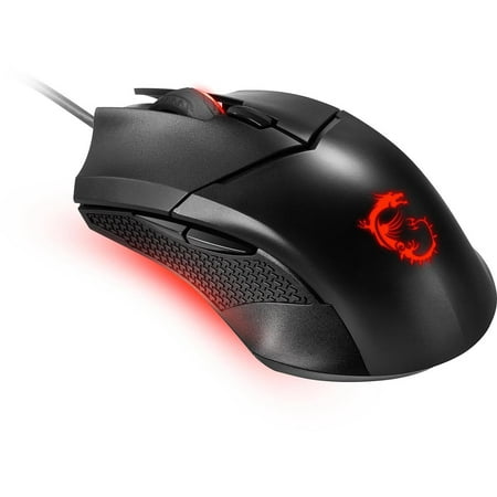 MSI Clutch GM08 Gaming Mouse - Optical - Cable - Black - USB 2.0 - 4200 dpi - Scroll Wheel - 6 Button(s) - Medium Hand/Palm Size - Symmetrical