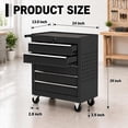 thumbnail image 3 of Memoryfield Rolling Tool Chest with Wheels, 5 Drawer Tool Storage Cabinet with Locking System, Heavy Duty Tool Cart Organizer for Garage Workshop, Black, 3 of 8