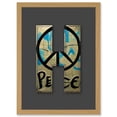 thumbnail image 1 of Letter H Peace Sign Beige Black Decorative Graffiti Mural Alphabet Initial Stencil Artwork Framed Wall Art Print A4, 1 of 4