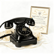 KAISA Audio Guest Book Wedding Phone Guestbook and Signage Guest Audio Message Book, Vintage Style for Wedding Reception, Bridal Shower, Baby Shower（Black & Sign Holder E）