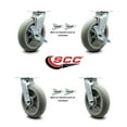 thumbnail image 2 of 8 Inch Thermoplastic Rubber Caster Set with Roller Bearing 4 Swivel Lock 2 Brake, 2 of 2
