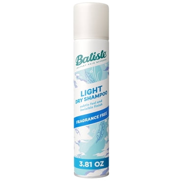 Batiste Fragrance Free Light Dry Shampoo, Absorbs Oil & Grease, 3.81 oz