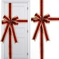 thumbnail image 3 of JWshufel Christmas Decorations Christmas Door Decorations Holiday Plaid Ribbon Bow Easy Install for Home Wall Cabinet Holiday Accent for Welcoming Festive Atmosphere 169.3in Red, 3 of 6