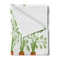 thumbnail image 2 of Vegetable Soft Flannel Fleece Throw Blanket, Carrot Roots Growing Bedding Plants Farm Food Ecology Theme and Words, Cozy Plush for Indoor and Outdoor Use, 50" x 60", Black Green Orange, by Ambesonne, 2 of 5