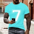 thumbnail image 2 of Men Shirts Short Sleeve Round Neck Pullover Number 7 Varsity Sports Team Jersey 7th Birthday 7 Years T-Shirt &Christmas Tshirts, 2 of 6