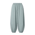 thumbnail image 6 of Admvng Women's Pants with Pockets Solid Wide Leg Elastic Waist Casual Jogger Pants Full Length Pants, 6 of 6