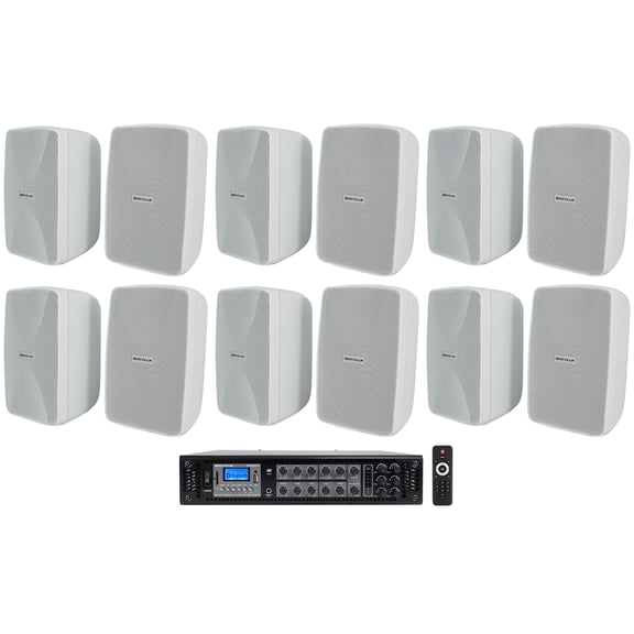 Rockville 70v Commercial/Restaurant Amplifier/Bluetooth Receiver 12) 4" Speakers